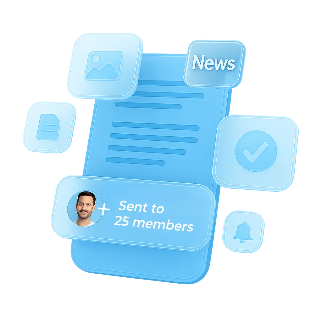 Overview of news management in Vereinsplaner