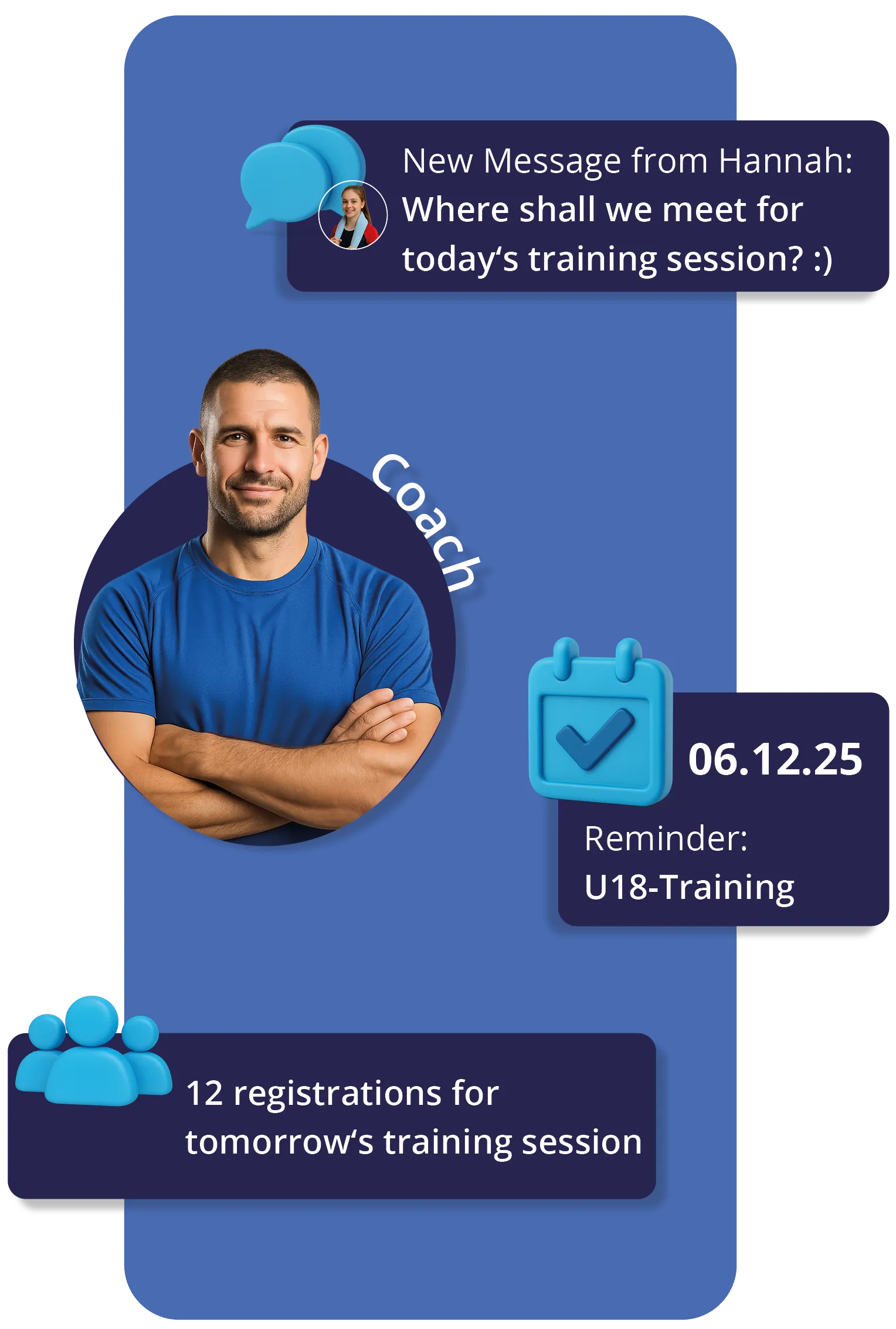 Vereinsplaner overview for coaches 