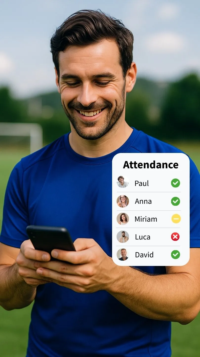 Use Vereinsplaner to check the attendance