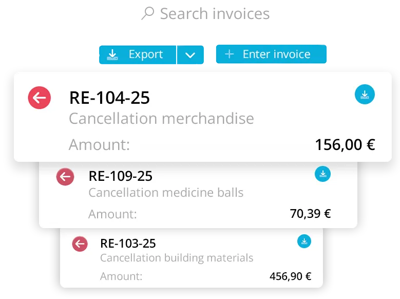 Cancellation invoice