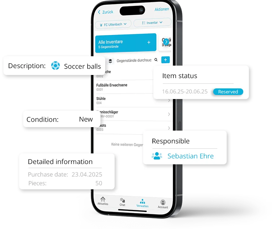 Inventory in the mobile app