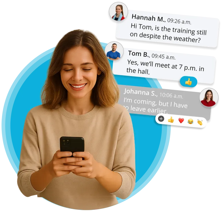 Overview of the chat feature in the mobile app
