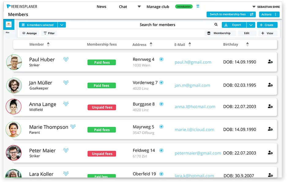 Overview of member management