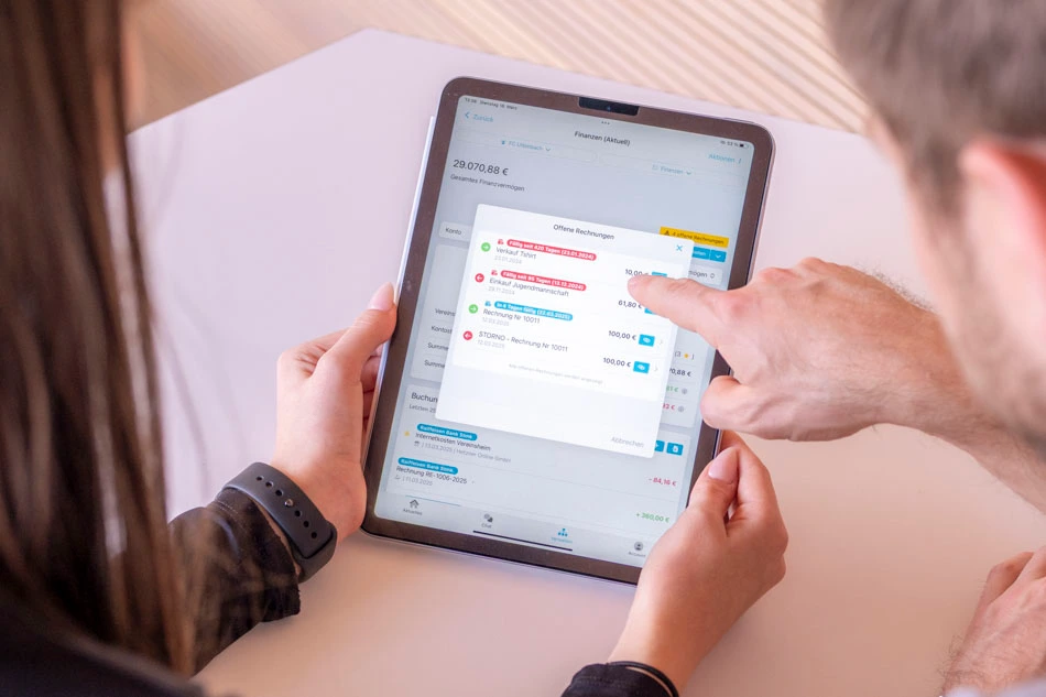 Finanzverwaltung tablet mobil