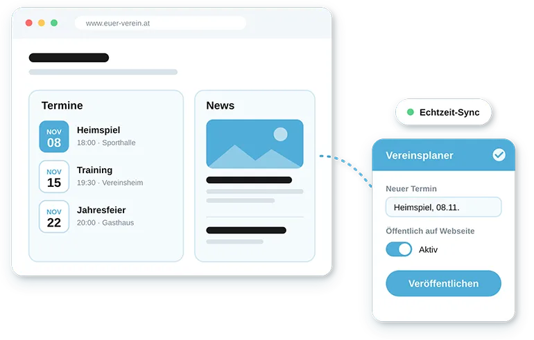 Web Widgets von Vereinsplaner