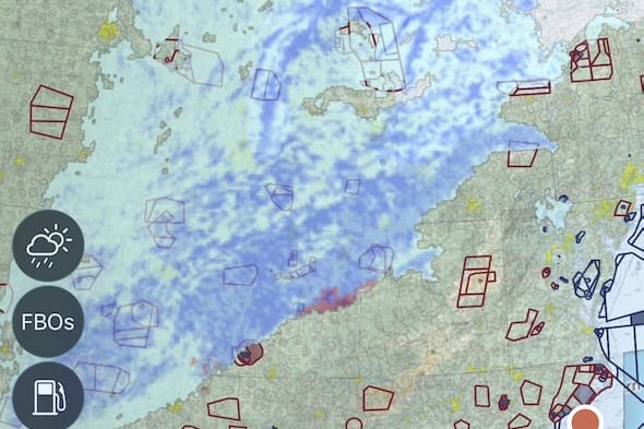 weather forecast map with icing data