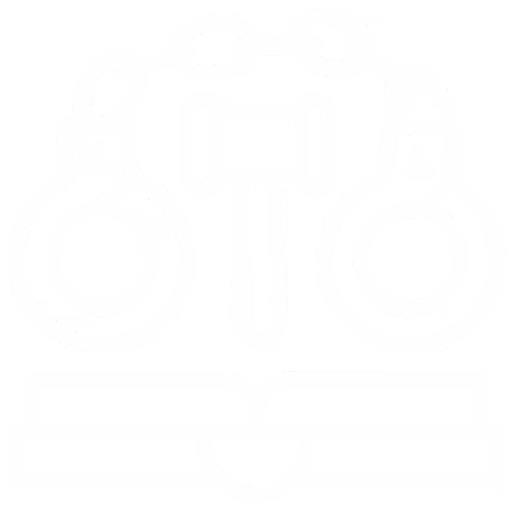 White line icon of a gavel, handcuffs, and an open book symbolizing criminal law.