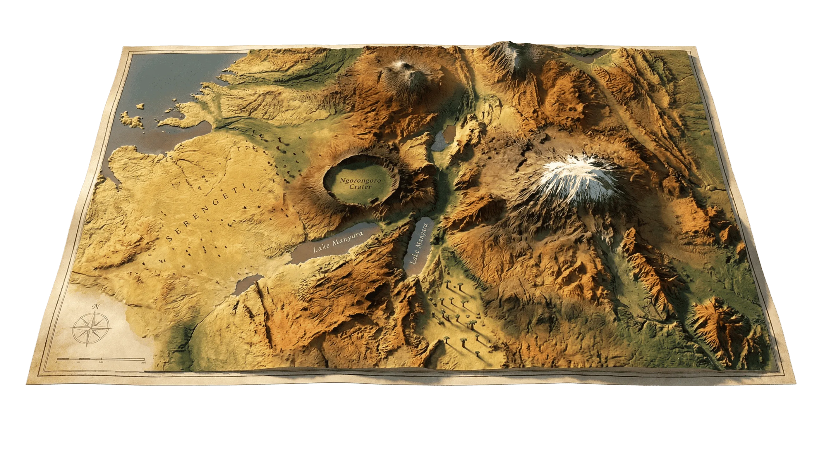 Mapa 3D de Tanzania