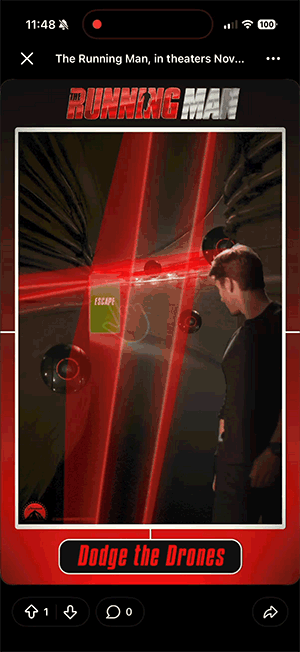 So sieht das interaktive Game für die Filmpromo aus, © Reddit, GIF