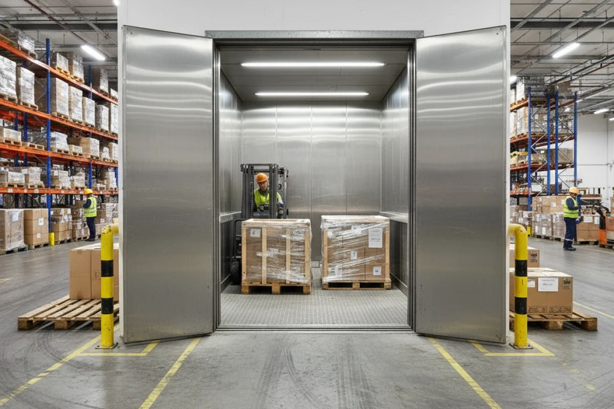 Lastenaufzug Logistik mit Paletten