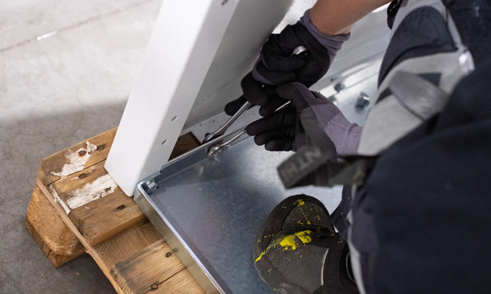 Terrasse auf Stahlkonstruktion Baugruppenmontage