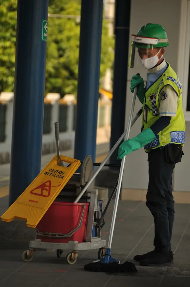 image of cleaning team in action
