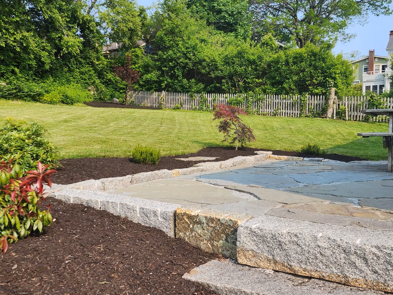 Finished hardscape and landscaping project