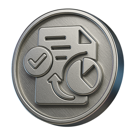 Magnifying glass with a blue star symbol, representing clarity, focus, and strategic insight in payment operations.