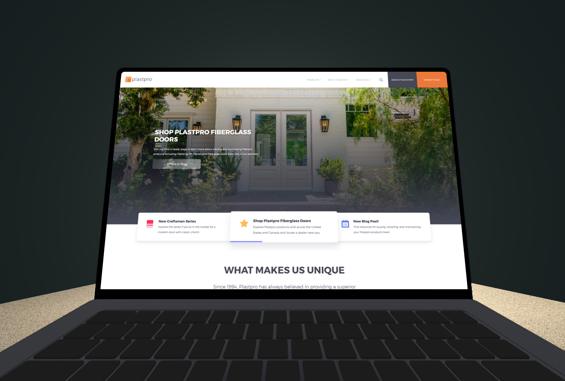 Website für amerikanischen Marktführer im Bereich Glasfasertüren — Project Detail 3