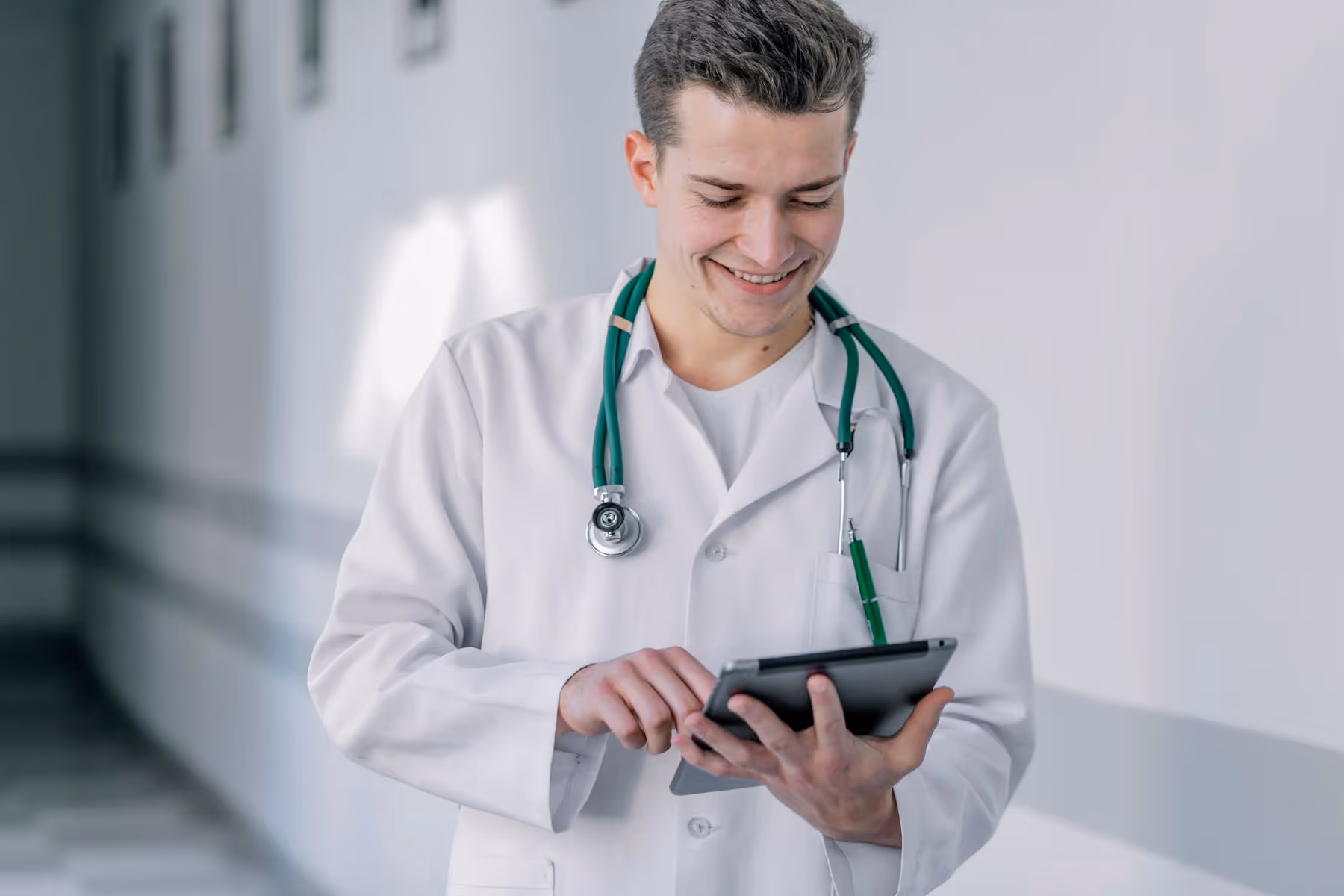 Illustration of Healthcare: digital health records and telemedicine