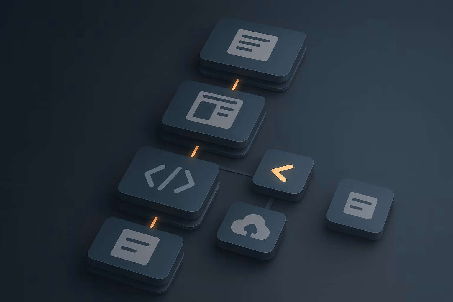 Schematische Darstellung eines 7-stufigen Ablaufs zur Einführung einer Business Process Automation, von der Prozessauswahl über Modellierung und Test bis zum laufenden Betrieb und der Überwachung