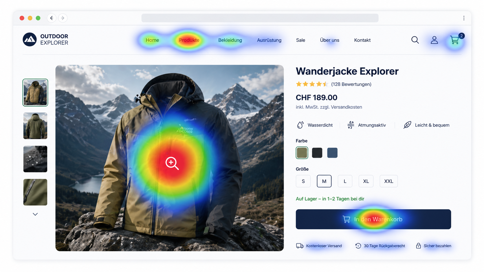 Frequent clicks on an image revealing user expectations