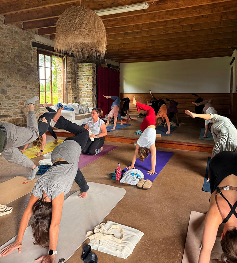 Cours de Yoga pendant la retraite
