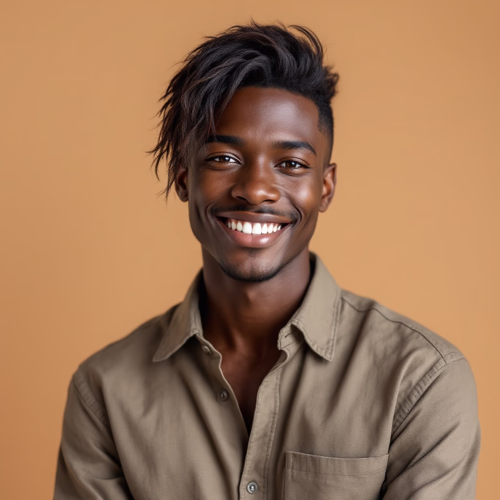[headshot] image of a happy pet owner after training (for a pet store)