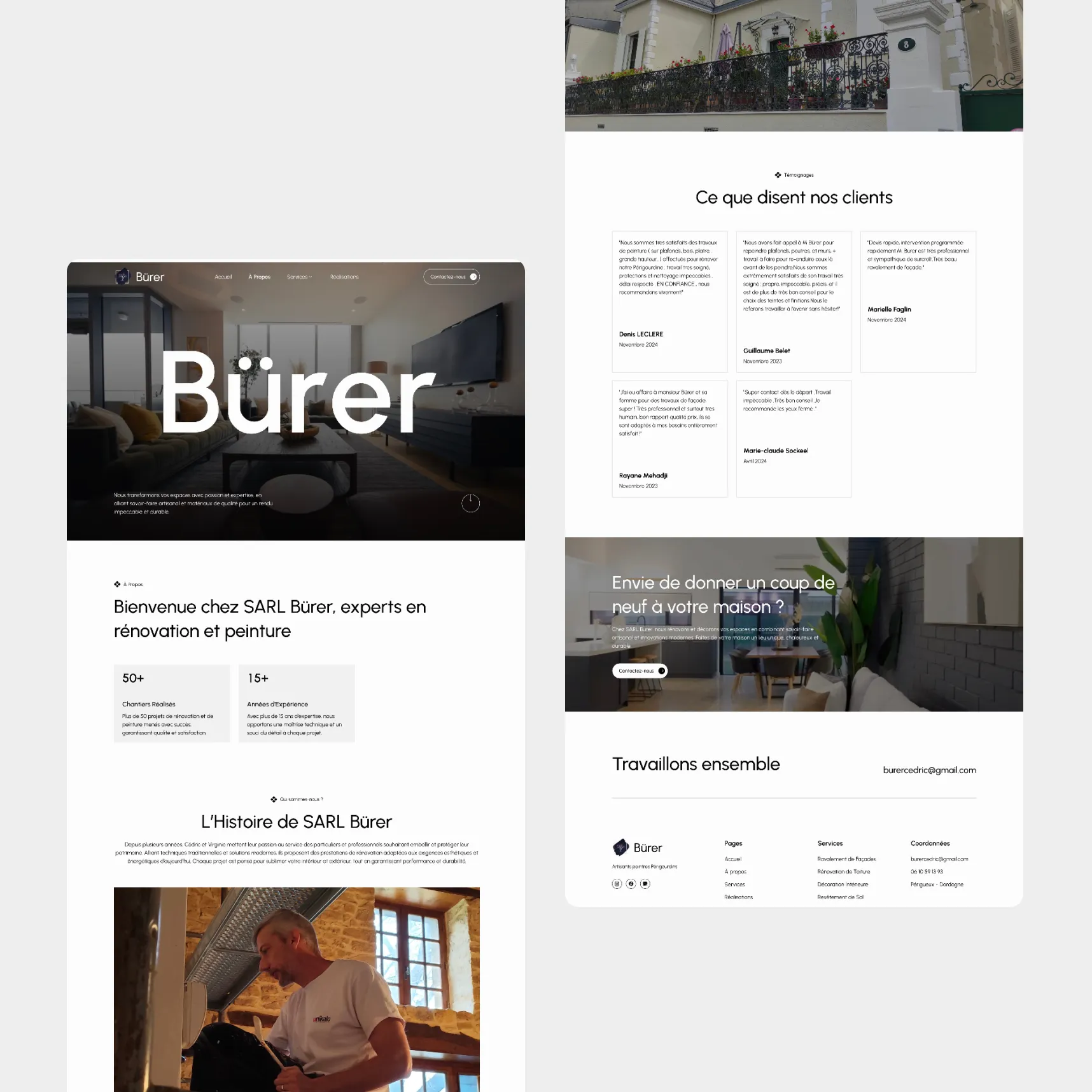 Site web sur mesure SARL Bürer – SEO par Apsodia