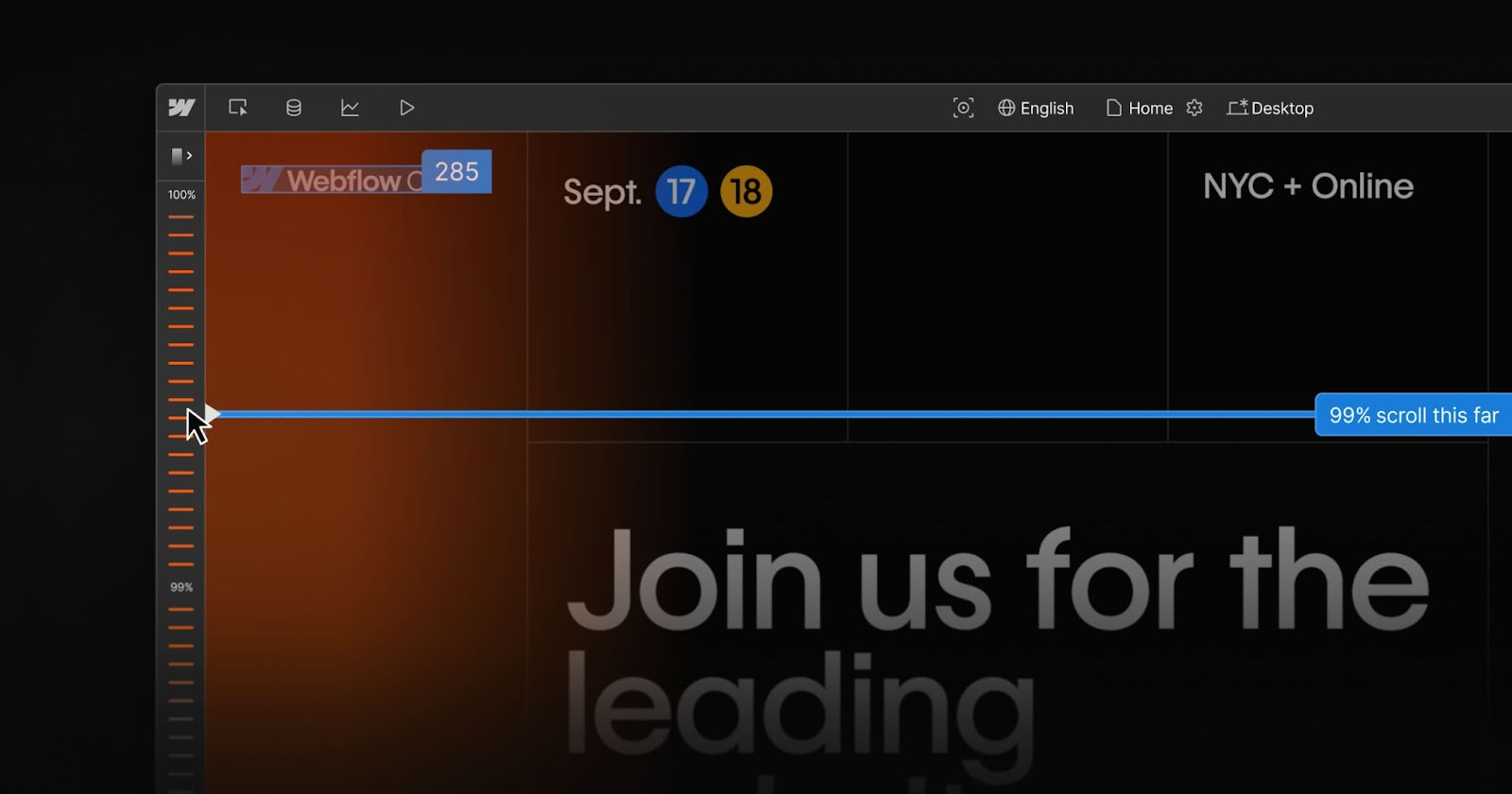 Webflow Analyse Scroll