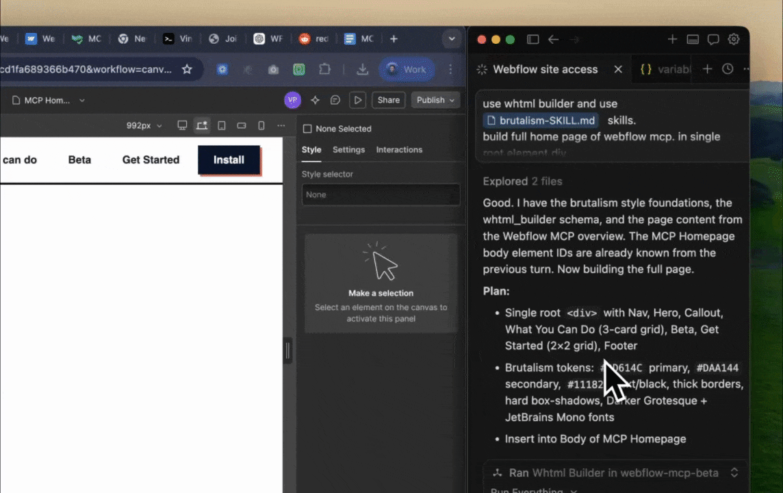 HTML to Webflow avec le MCP