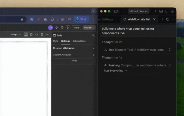 Création de composants Webflow avec le MCP