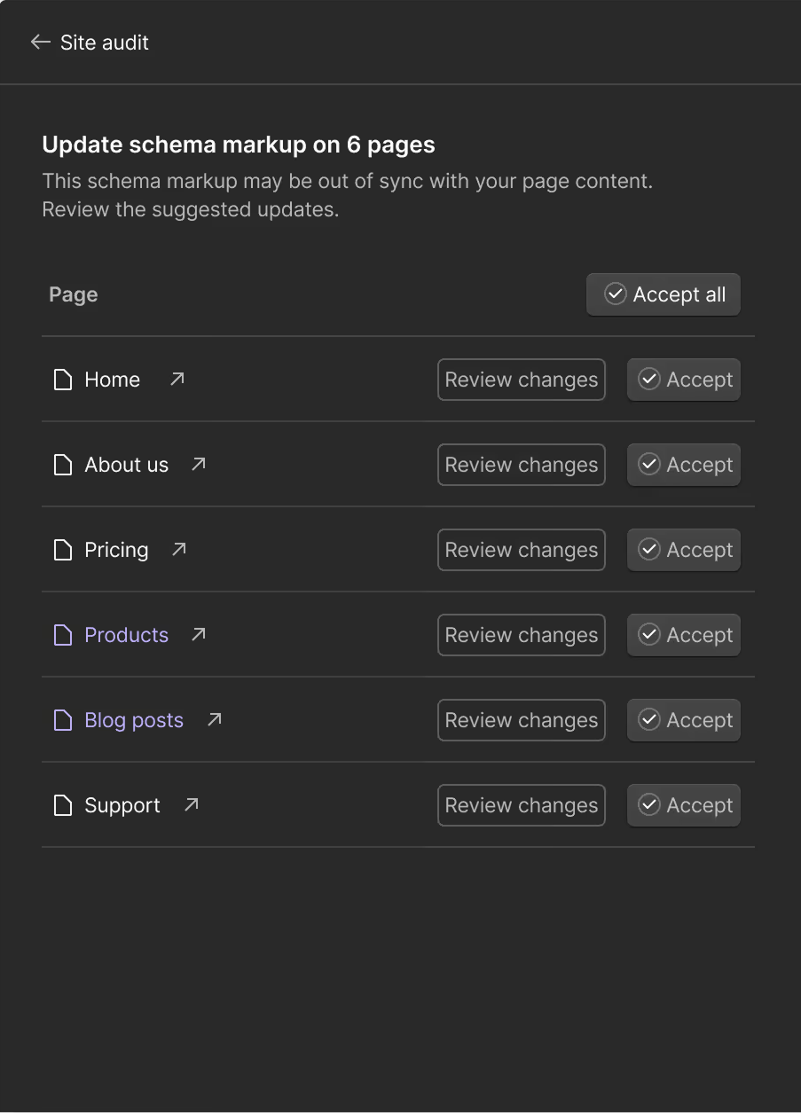 Webflow AEO review before publish
