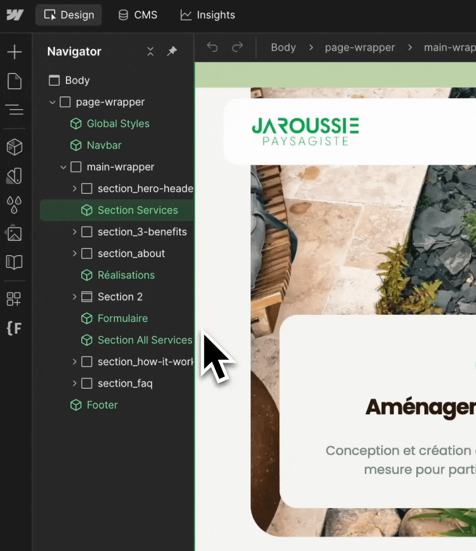 Ajout d'un attribute sur un component Webflow
