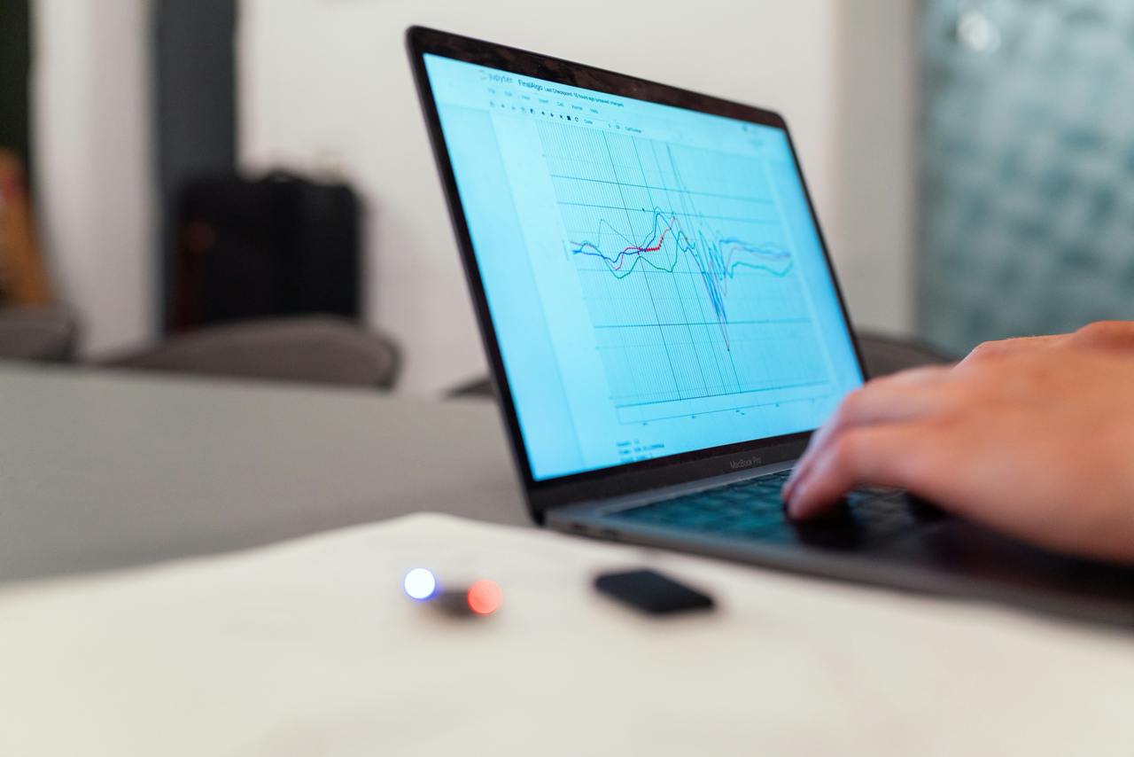 Laptop with hands