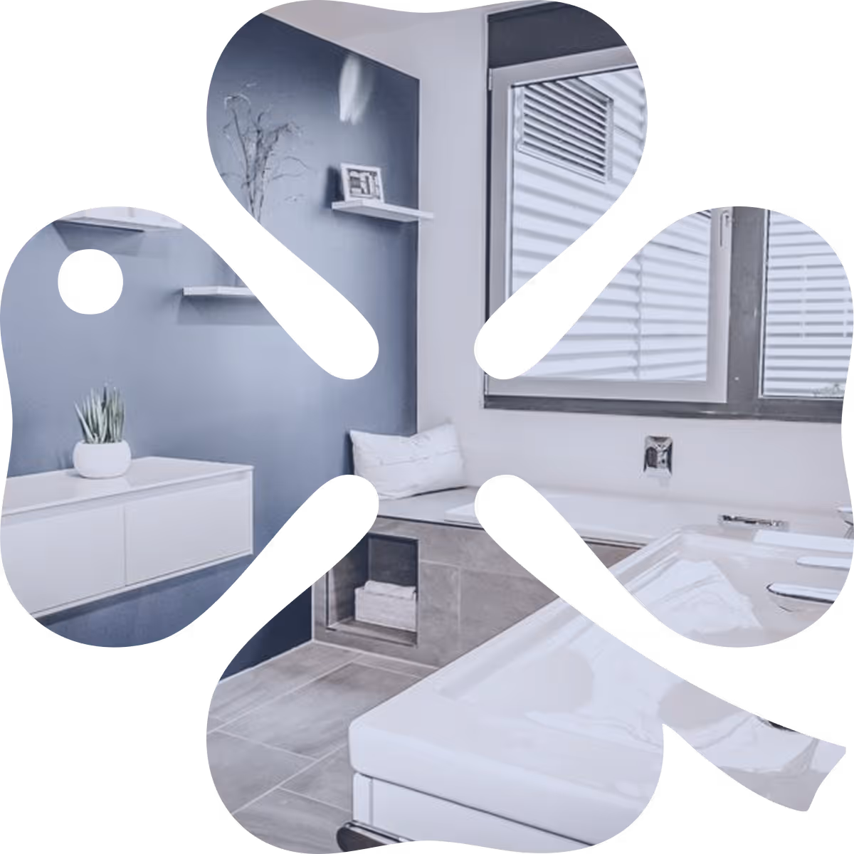 Kleeblatt mit einen Badezimmer