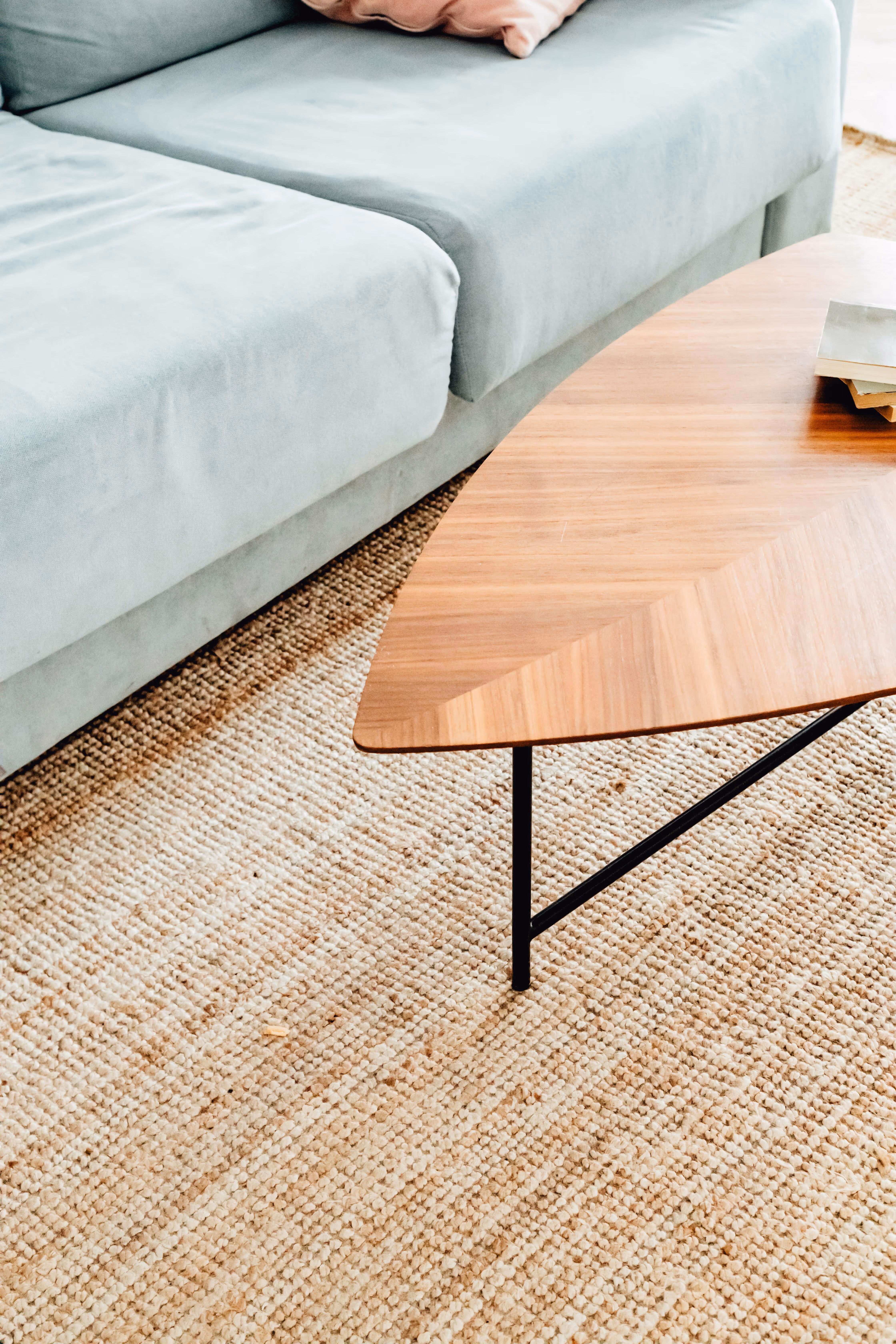couch and coffee table stock image