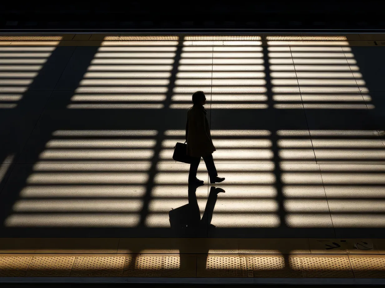 A person on a train station