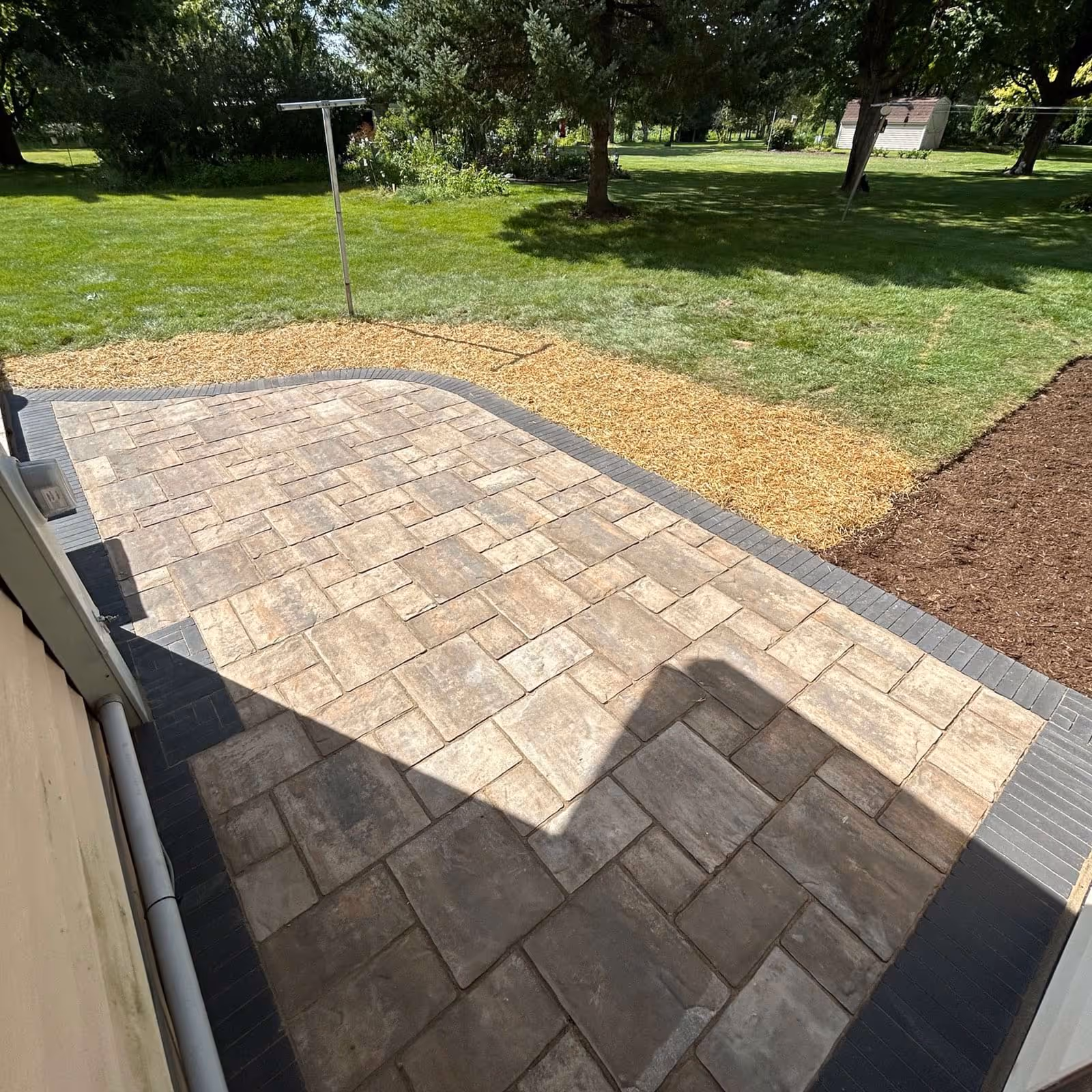 Natural stone patio installation in Wisconsin