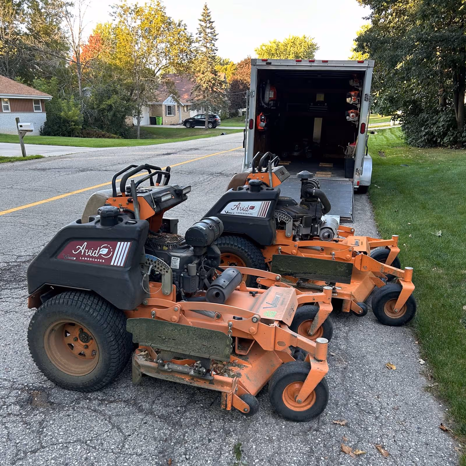 Avid Landscapes Equipment commercial mower striping Brownsville WI