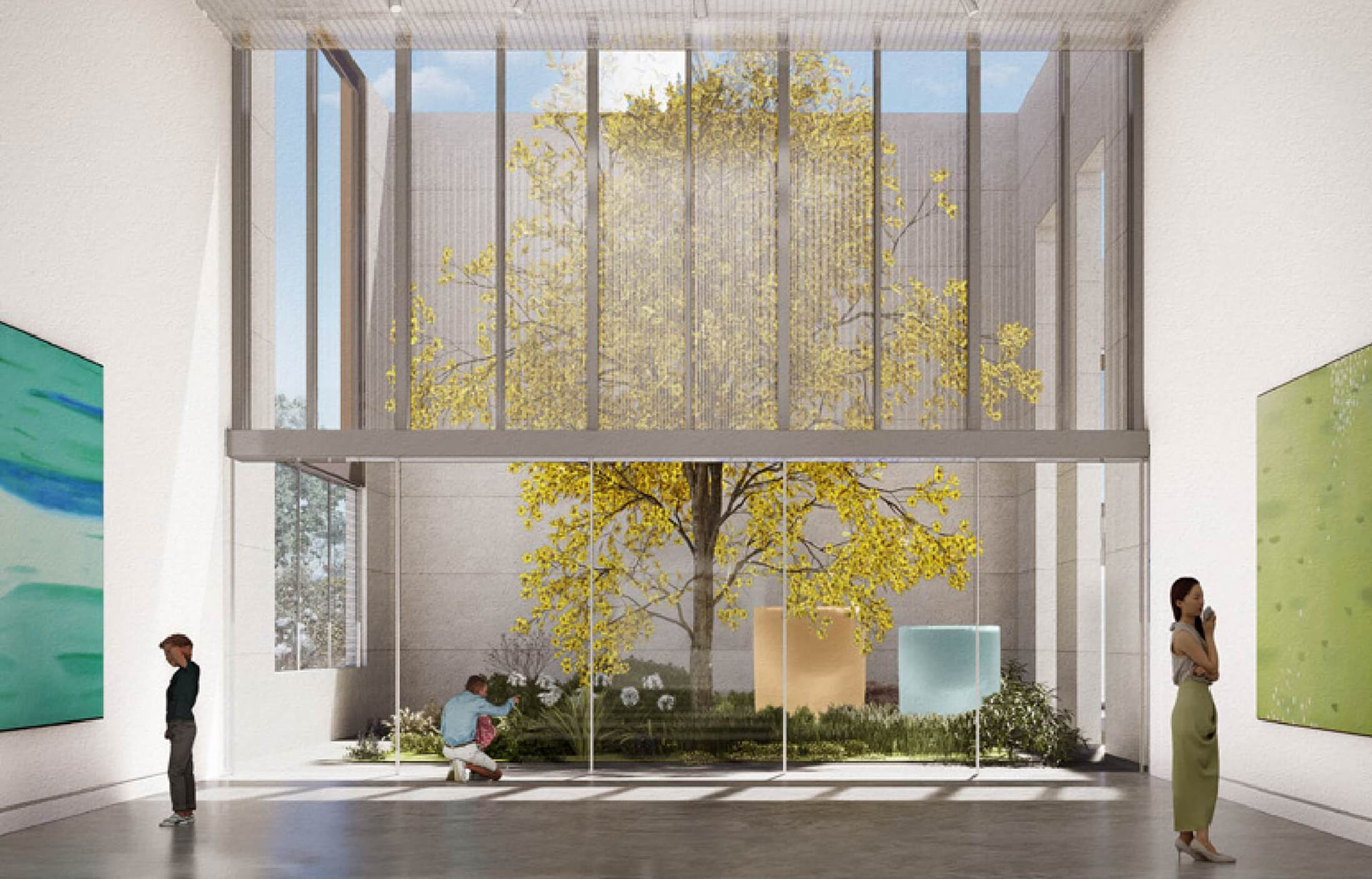 Rendering of Modern & Contemporary Gallery. Image courtesy Allied Works.