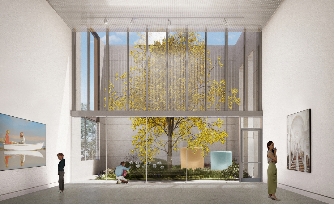 Rendering of Modern & Contemporary Gallery. Image courtesy Allied Works.