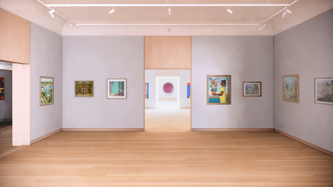 Rendering of Permanent Collection Gallery. Courtesy of Allied Works.