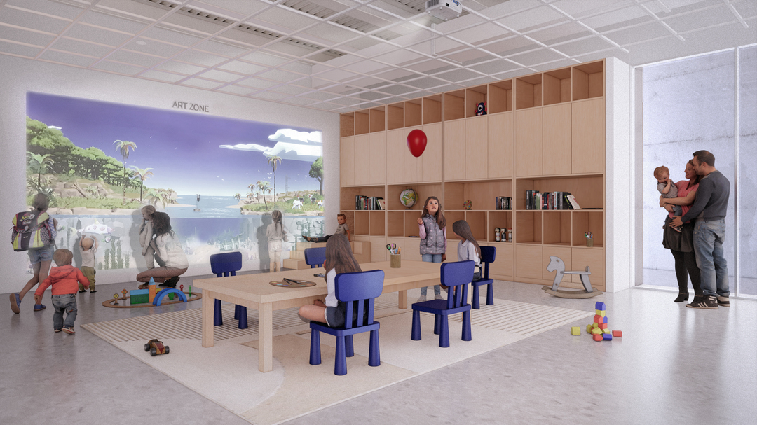 Museum Art Zone, an interactive space for children. Image courtesy of Allied Works.