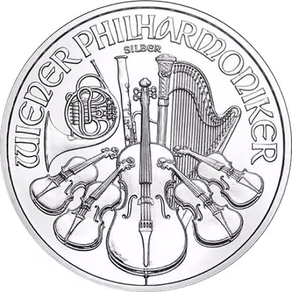 Silver coin with Liberty Bell and shield