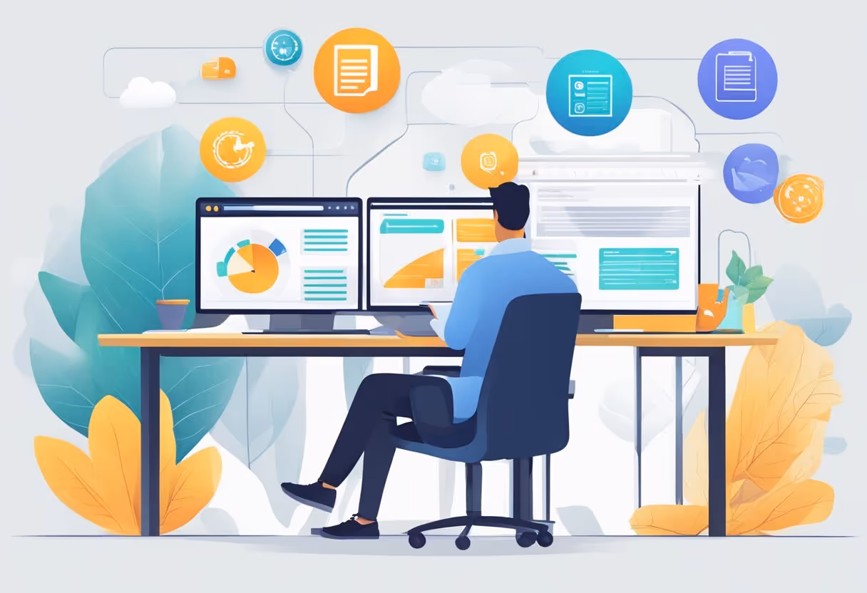 A person using a CMS platform to manage services and content