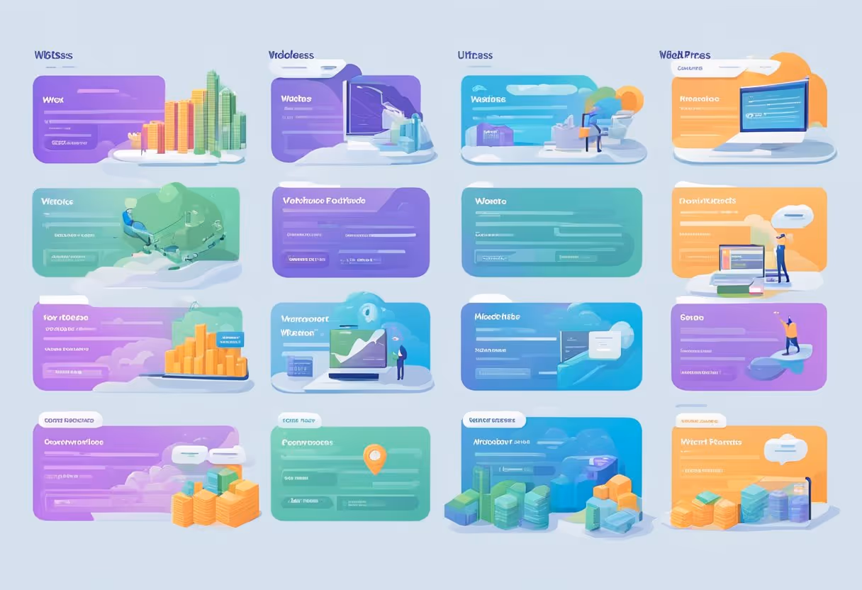 A comparison chart showing features and performance metrics of Webflow and WordPress websites