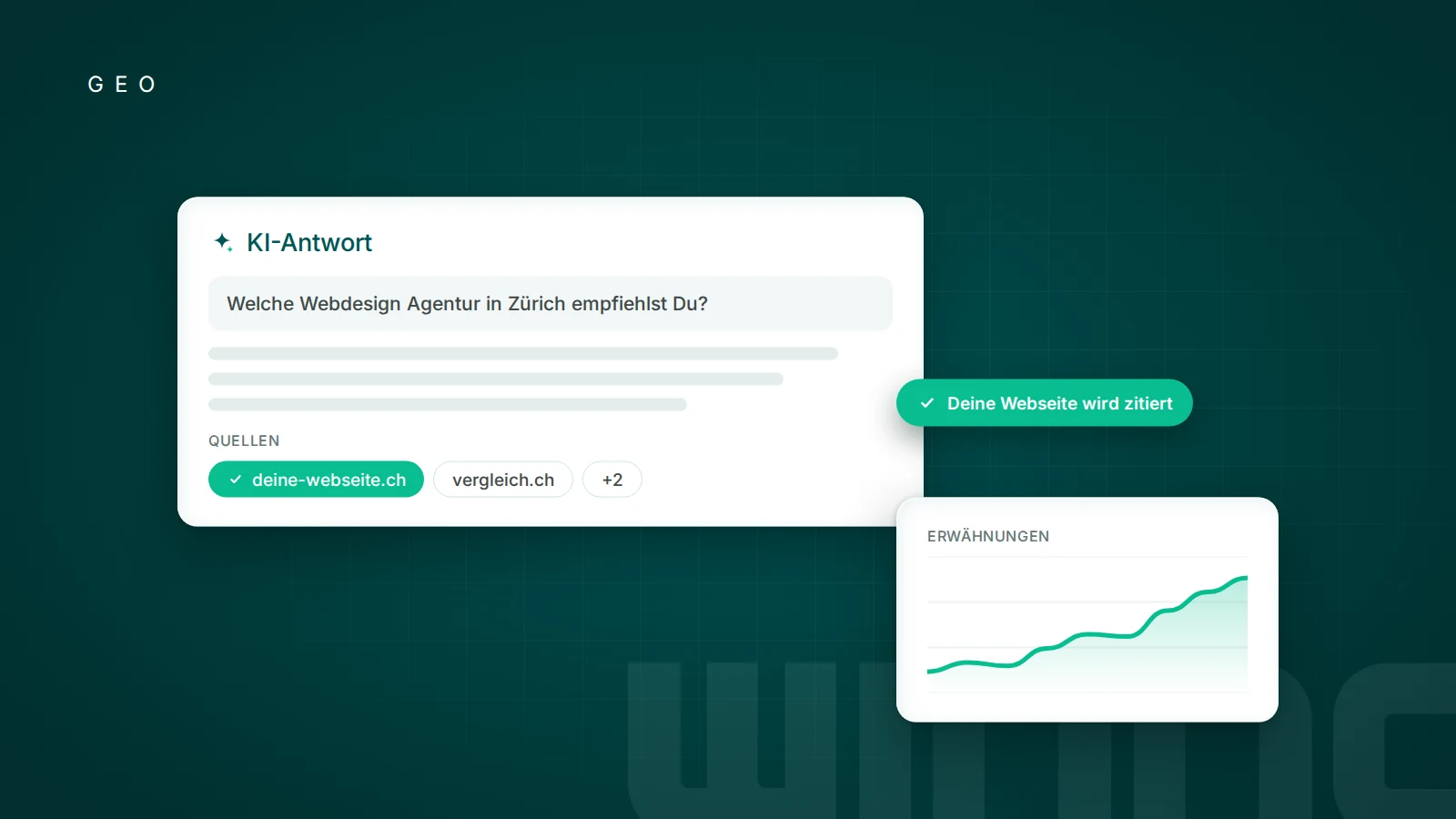 ChatGPT-Antwort mit Deiner Webseite als hervorgehobener Quelle
