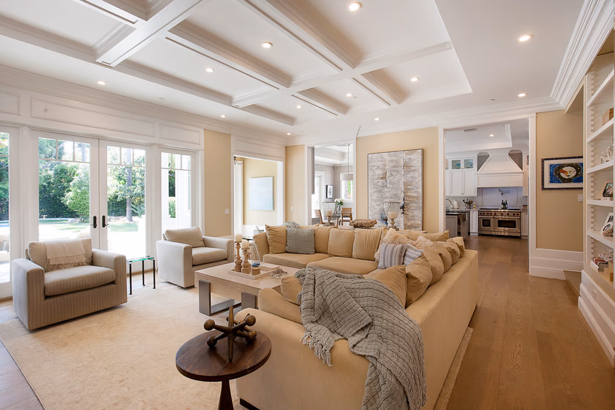 Living room area interior design and furnishings in Brentwood CA