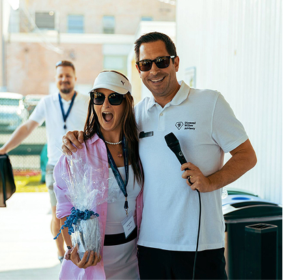 Grant and Haley, from Diamond Willow, with a client.