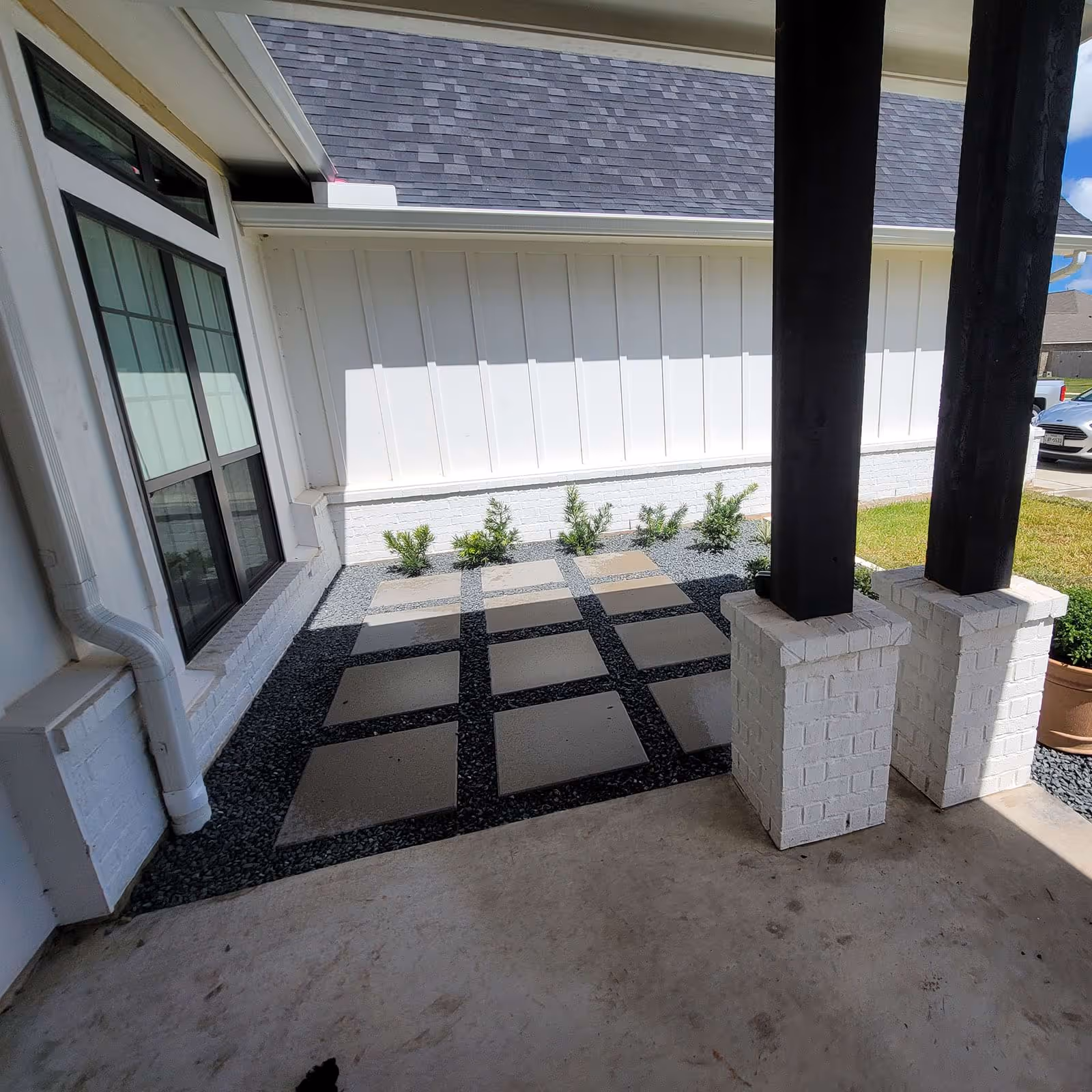 Landscape construction for office park in Fort Bend