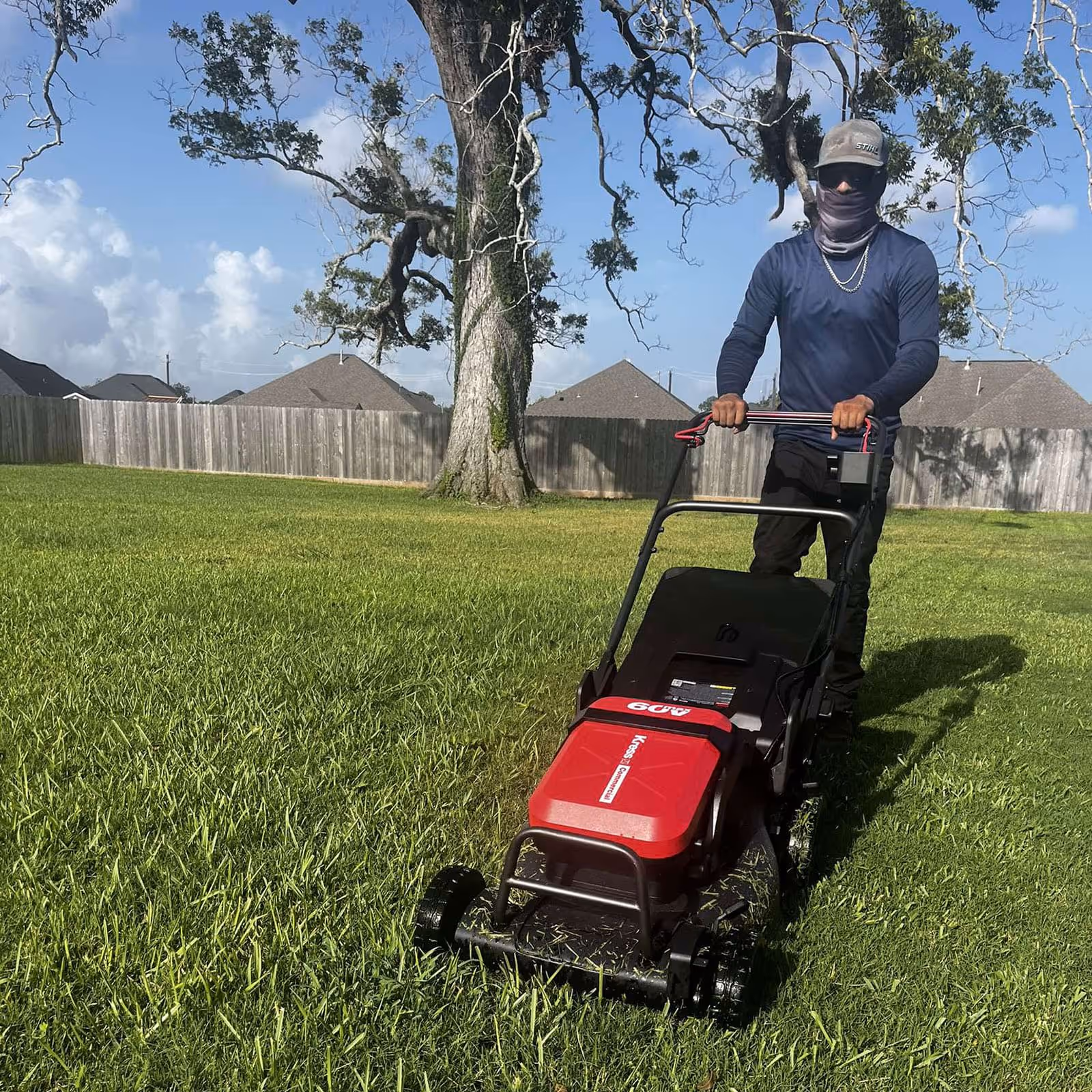 HOA lawn maintenance crew keeping grass lush and healthy