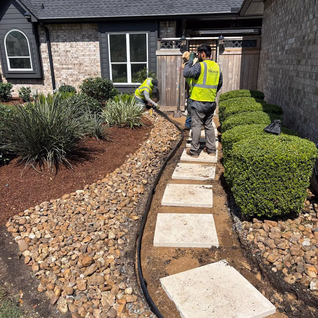 Commercial landscape construction by Highland Lawn & Landscaping