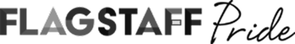 Flagstaff Pride logo with 'FLAGSTAFF' in bold uppercase letters and 'Pride' in cursive script.